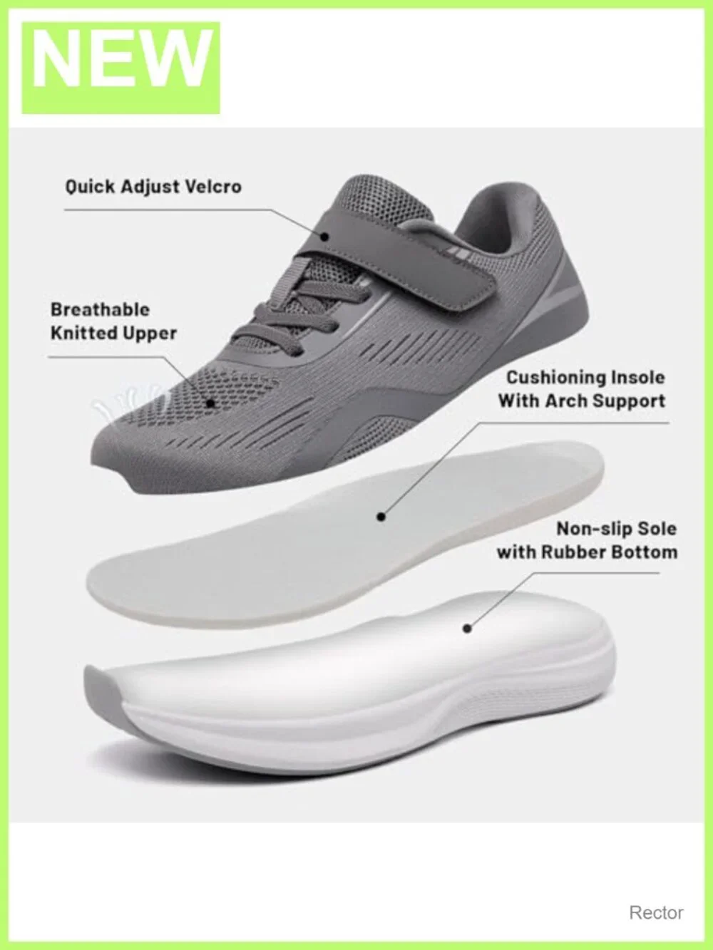 Kids Wide Toe-Cap Tennis Shoes Athletic Running Sneakers Breathable Non-Slip